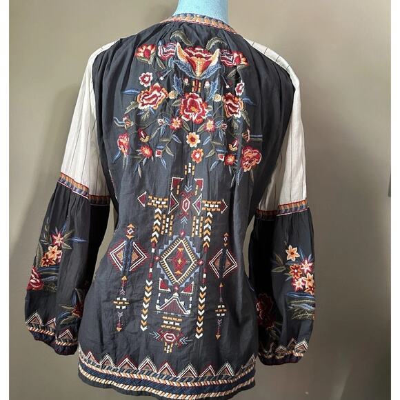 Kyla Sero Women S Handmade Tunic Limited Embroidered peasant Aztec cottage - Picture 3 of 15